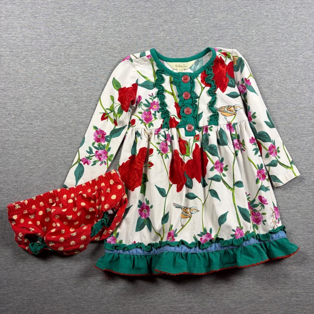 Matilda Jane Santa's Helper Dress Set 12-18m